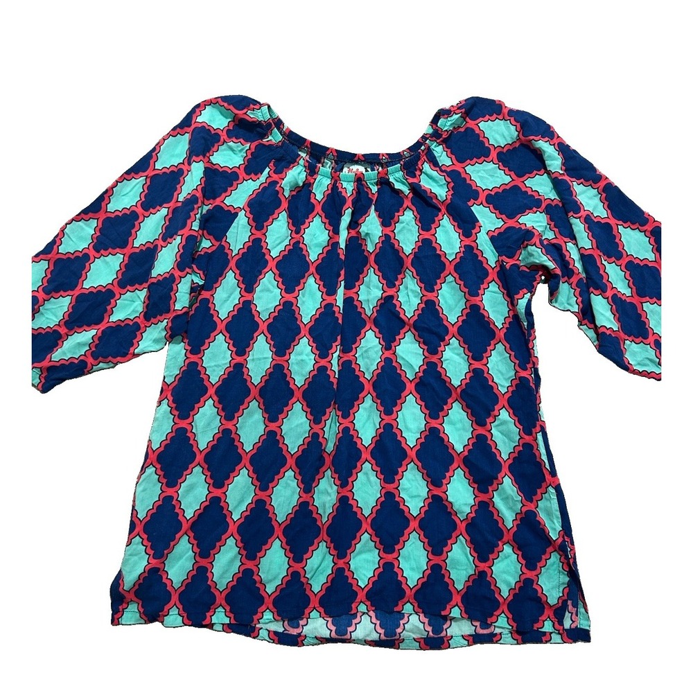Haley and The Hound Women 3/4 Sleeve Blouse Top Shirt Size Large 100% Cotton